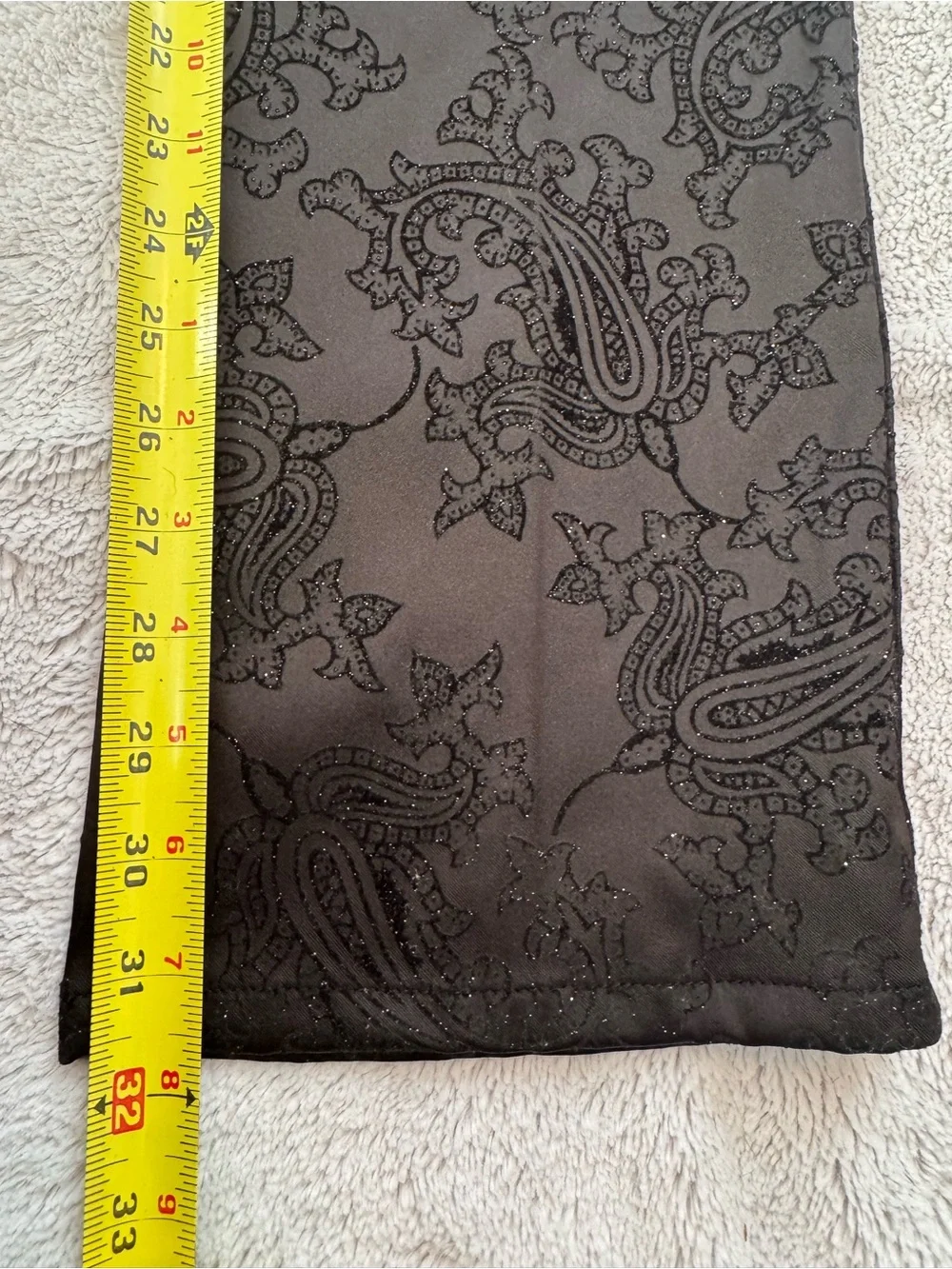Guess Vintage Black‎ Flocked Paisley Sparkle Pants Size 29 Y2K Gothic Bootcut